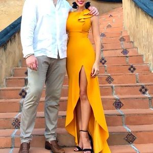 Mustard formal dress